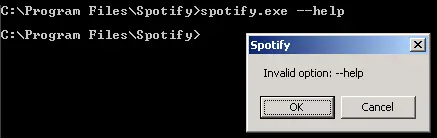 Spotify command line switches